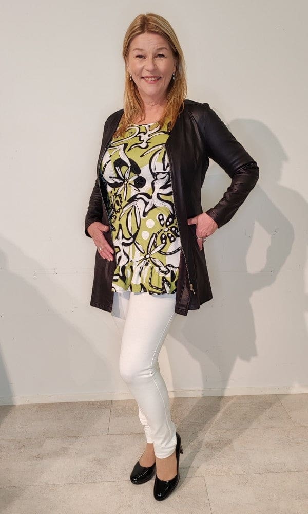 Leggins LINDA Valkoinen trikoo