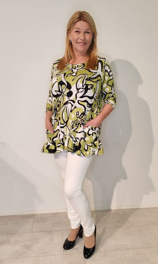Leggins LINDA Valkoinen trikoo
